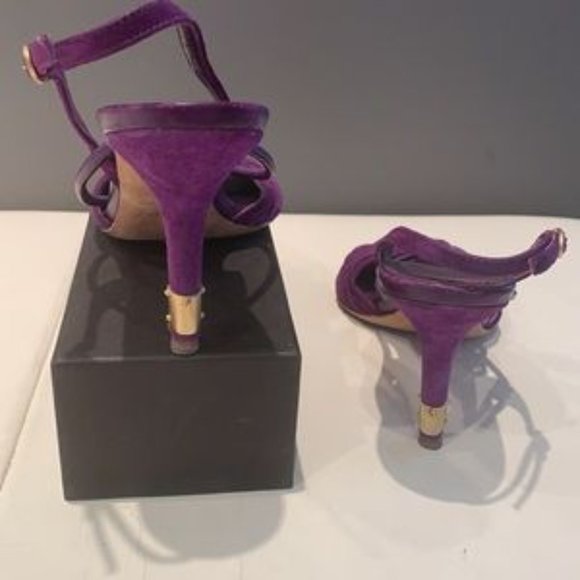 HP🔆RARE 🌸Authentic DIOR Purple Suede Slingback Heels - Picture 4 of 17
